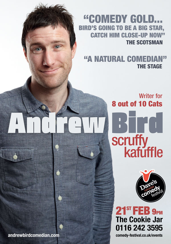 Andrew Bird Leicester Comedy Festival Design