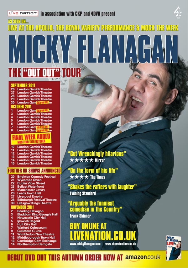 Micky Flanagan Tour Posters Advert Design