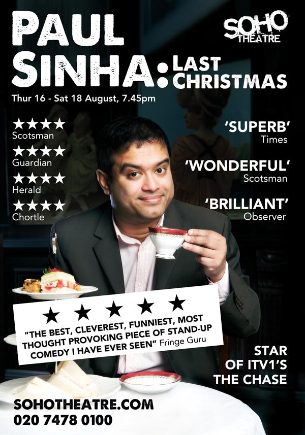 Paul Sinha Soho theatre Flyer Design