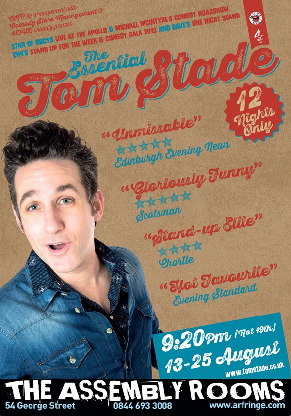 Tom Stade Edinburgh Flyer Poster Design